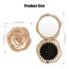 Folding Hair Brush, Mini Pocket Travel Mirror Brush Easy to Carry for Small Spaces Nylon Brush/Comb/HairBrush for Women Men's Any Hairstyles Hair and Beards Wet Dry Hair Restore Shine, Champagne