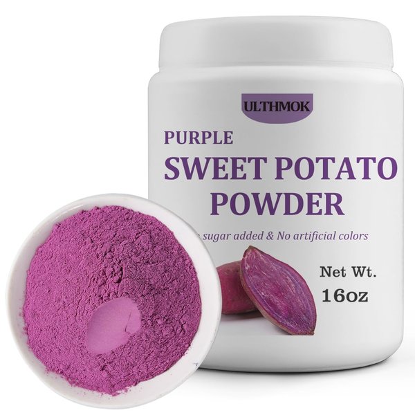 Premium Purple Sweet Potato Powder 1LB/454g,Natural Purple Food Coloring,No Additives & Gluten Free.