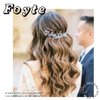 Foyte Crystal Bride Wedding Hair Comb Leaf Bridal Headpieces Rhinestone Flower Hair Vines Pearl Bridesmaid Side Combs Hair Accessories for Women (leaf)