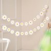 Myhiju 2 Packs Daisy Boho Banner Party Decorations,Groovy Party Favors White Daisy Decor Spring Flower Garland Daisy Paper Cutouts for Indoor Outdoor Girls Shower Birthday Party Supplies