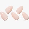 GLAMERMAID Press on Nails Short Almond, Spring Summer Handmade Nude Jelly Gel Glue on Nails, Glossy Short Stiletto UV Finish Fake Nail Acrylic False Nails Manicure Kits for Women Gift