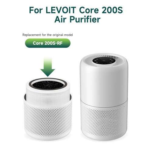 2 Pack Core 200S Replacement Filter Compatible with LEVOIT Core 200S Air Purifier, H13 True HEPA & Activated Carbon, Core 200S-RF