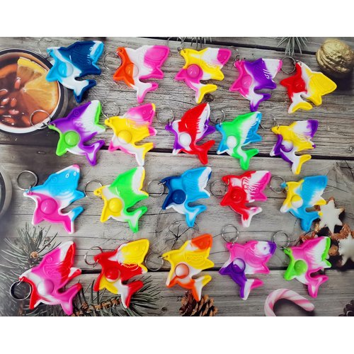 HOZKEAP 20 Packs Bulk sharks Push Fidget Bubble Mini Pop Fidget for Adult and Kids,Birthday Party Favors Supplies and Classroom summer Students Bubble Prize Gifts