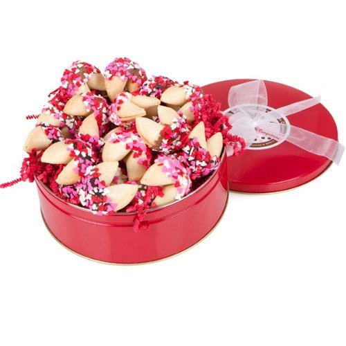 Heart Sprinkles Fortune Cookies Tin - Set of 24