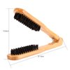 Chazcool Double Sided Bristle Hair Brush, Clamp Hair Brush Use for Smoothing and Straight Hair Styles, Wooden Hair Straightening Brush