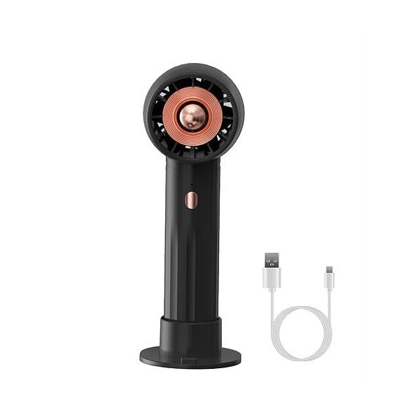 [Pack of 2] Portable Handheld Fan Rechargeable Pocket Personal Fan Quiet Desk Phone Holder Fan with 3 Speeds Removable Base for Commute Office Outdoor Indoor