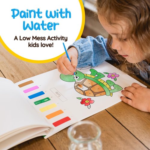 Paint With Water Coloring Book for Toddlers: Mess Free Kids Watercolor Painting Activity Kit - Arts and Crafts For Ages 2 3 4 5 6 Years Old - Animals - Pocket Travel Book, Gift Toy, Stocking Stuffers