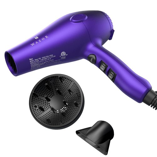 Purple Professional Light Weight Hair Dryer 1875W Tourmaline Ceramic Negative Ionic Blow Dryer wi...
