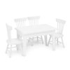 Miniature Dining Table & Chair Set for Dollhouse 1 12 Scale Wooden Furniture Model 5pcs Doll House Mini Classic Decoration Accessories DIY Hobby Gift (White)