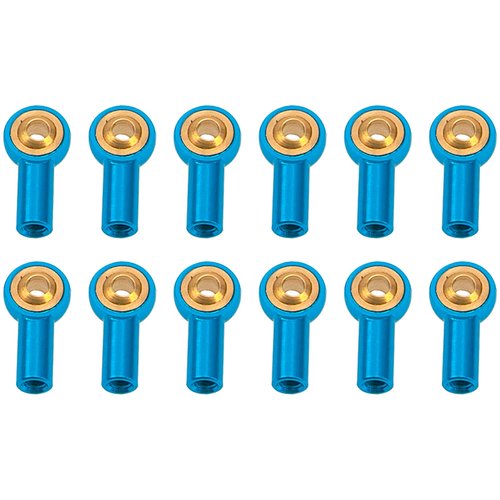 12Pack Vgoohobby Metal M3 Tie Rod End Ball Holder RC Joint Link Ball Head Holder CW Compatible with HSP Traxxas HPI Axial Redcat Racing 1/10 RC Car Truck Buggy Crawler (Blue)