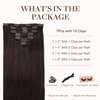 GOO GOO Clip in Hair Extensions Real Human Hair, 14inch 120g 7Pcs, 8C Ash Brown, Remy Human Hair Extensions Clip ins for Women, Natural Human Hair