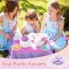 Rotatingpals 24 Sets Tea Party Favors Mini Teapots Teacups Set miniature tea cups Gift Resin Figures with Cards 4 Colors for Kids Carnival Prizes Tea Themed Birthday Party Supply