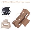 CHANDAT Medium Claw Hair Clips Set for Women - 3 Styles, 9 pcs Rectangle Clips for Thick Hair, Square Clips for Thin Hair - Brown