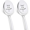 PRSTENLY Gifts for Boyfriend Girlfriend Christmas, Couples Gift Ideas for Husband Wife Wedding Anniversary Engagement, 2 Pcs His and Hers Ice Cream Spoon Valentines Day Gifts for Her Him Couples