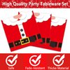 Christmas Party Supplies Santa Claus Party Supplies Party Tableware Set Included Christmas Paper Plates, Cups, Napkins, Cutlery for Xmas Party, Serves 24 Guests