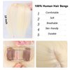 Yargel Hair French Bangs 100% Human Hair Clip in Bangs Platinum Blonde Hair Bangs Top Hair Extensions Fake Bnags for Women Girls Hairpieces for Thinning Hair/Hair Loss 10 Inch (Platinum Blonde)