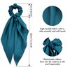 Cinaci 12 Pieces Solid Silky Satin Chiffon Hair Ties with Long Ribbon Bow Tail Hair Scrunchies Ponytail Holders Rubber Bands Accessories for Women Girls Teens