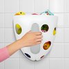Lulyboo Bath Toy Holder for Bathtub - No-Slip Two Suction Cups Collector - Bath Toy Storage for East Cleanup - Bath Toy Organizer Making Organization Enjoyable - Bath Toy Caddy Basket - White & Grey