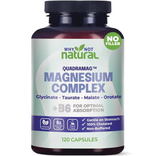 4-in-1 Magnesium Complex Supplement - Glycinate, Taurate, Malate, Orotate Blend - 300 mg per Serving, 120 Capsules