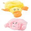 Squeaky Plush Dog Toy Squeakie Pad 2 Pack Duck Pig
