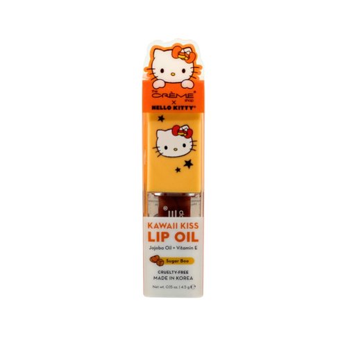 The Crème Shop x Hello Kitty Kawaii Kiss Lip Oil, Hydrating Lip Oil with Jojoba Oil & Vitamin E (Sugar Boo)