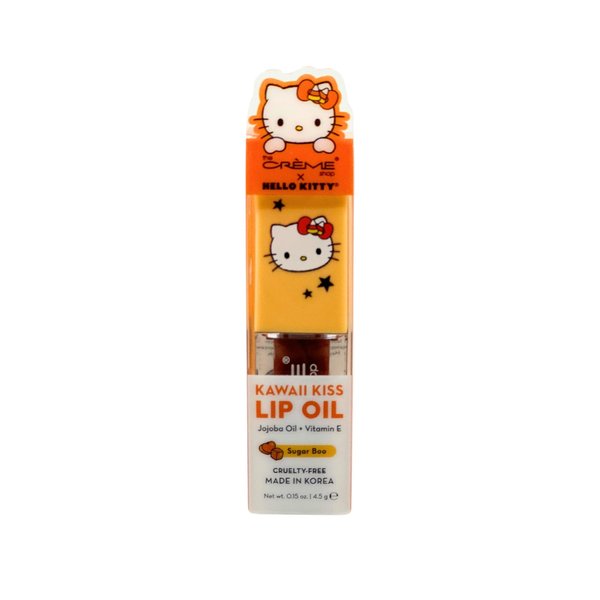 The Crème Shop x Hello Kitty Kawaii Kiss Lip Oil, Hydrating Lip Oil with Jojoba Oil & Vitamin E (Sugar Boo)