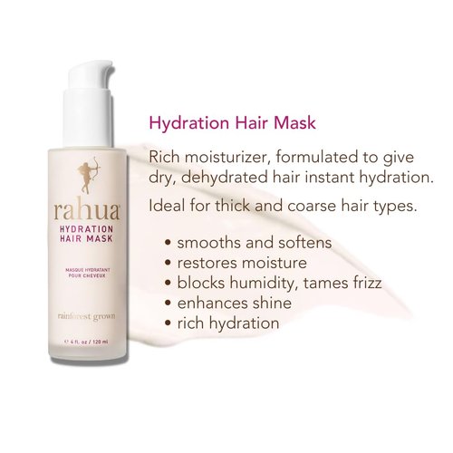 Rahua Hydration Hair Mask, 4 Fl Oz, Ultra-Hydrating Deep Conditioning Hair Care for Dry Damaged Hair with Nourishing Natural, Plant-Based Derived Ingredients, Organic Oils & Moisturizing Shea Butter