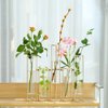 Bigsee Test Tube Vase for Flowers, Glass Vase with Metal Stand Racks Hydroponic Test Tube Vase Set of 5, Gold Hinged Plant Vases Display Set Table Centerpieces Vase for Home Decor