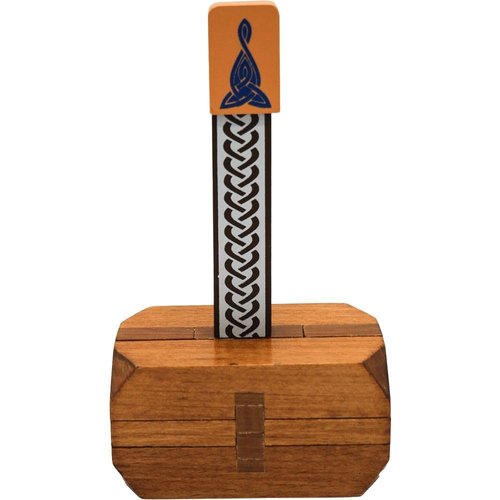 Project Genius Inc. Thor's Hammer – Wooden Puzzle, Medium Difficulty, Disassemble and Reassemble This Norse-Themed brainteaser Based on Thor's famed Hammer Mjolnir, Ages 14+