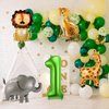 8pcs Jungle Animal Balloons, Safari Animal Balloon Safari Animal Monkey Elephant Zebra Leopard Crocodile Giraffe Lion Balloons Birthday Number Balloons Zoo Party Decoration Supplies (Number 1)