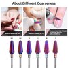 MelodySusie Professional Tornado Nail Drill Bits, 3/32'' Carbide Tungsten Multi-function Bits, Suitable for Manicure Pedicure Cuticle Gel Polishing, Salon Bits, Purple, Series Bit-X, Medium
