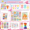 BenLouis 168Pcs Candyland Party Favors Ice Cream Donut Coloring Book Crayon Stickers Set Bulk for Kids Cupcake Lollipop Sweet Treats Birthday Gift Bag Desserts Pinata Filler Classroom Reward Crafts