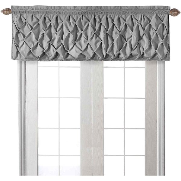 VCNY HOME - Valance, Window Treatment with Rod Pocket, Modern Home Decor (Carmen Grey, 60" x 20")