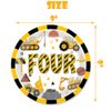 Letromp 80 Pcs Construction 4th Birthday Decorations Construction Four Years Old Disposable Paper Dinner Plates Napkins Forks Dinnerware for Dump Truck Theme Fouth Bday Party Supplies Decorations