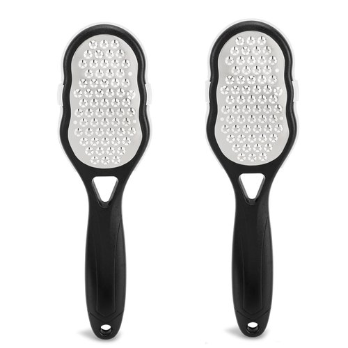 2 Pcs Foot Files with Skin Catcher, Stainless Steel Foot Rasp Callus Remover Pedicure Feet Grater Foot Scrubber Dead Skin Remover for Feet