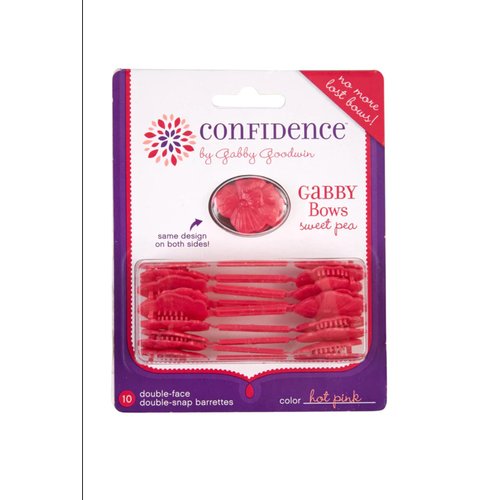GaBBY Bows Patented Non Slip- Double Sided Snap Barrettes - 10 pack- (Hot Pink)
