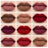 evpct 1Pcs Ruby Brick Red Matte Liquid Lipstick Lip Gloss Glossy Set for Black Women 24 Hour Silky Velvet Lipstick labiales matte larga duracion mate 24 horas originales 08#