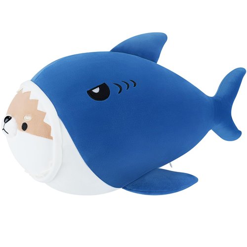 Shark Plush Stuffed Animal-20''Corgi Shark Plush Toy, Shiba Inu Shark Plush Pillow, Cute Soft Plush Shark Plushie Stuffed Toys, Shark Plush Pillows Toy Decoration Doll Gift for Kids Girls Boys