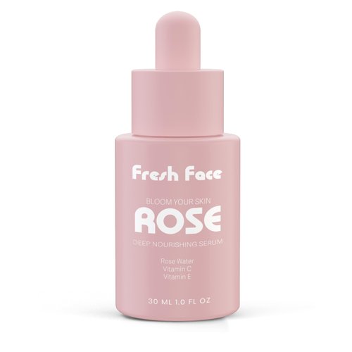 Face Fresh Vitamin C and E Face Serum with Rose Water Hyaluronic Acid, Collagen and Aloe Vera 1oz/30ml – pH Balancing Hydrating Serum for Bright, Moisturize, Acne Prone and UV Protected Healthy Skin