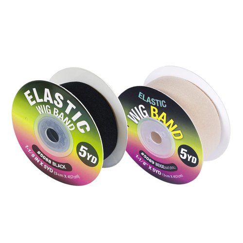 Qfitt Elastic Wig Band 8 inch X 5YD Make It Your Own Style (Black - 5088)