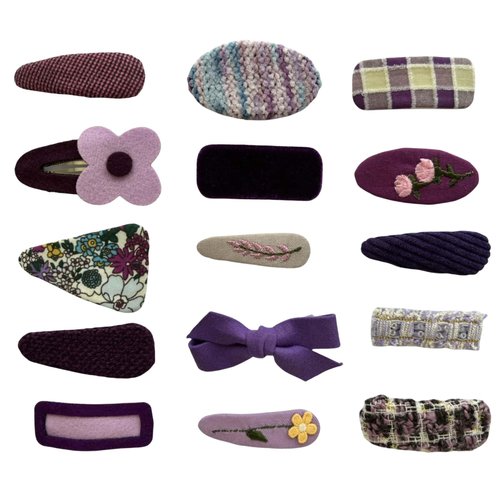 Suphanlin hair clips for girls 15 Pcs various Purple Handmade Fabric Hair Accessories for all age hair barrettes for girls toddler baby purple alligator hair clips