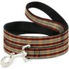 Dog Leash Americana Plaid 4 Feet Long 0.5 Inch Wide