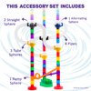 Marble Genius Marble Run Pipes & Spheres Accessory Add-on Set - 10 Pieces Total (4 Pipes, 1 Ramp Sphere, 1 Alternating Sphere, 1 Straight Sphere, & 3 Tube Spheres), with Instruction App Access