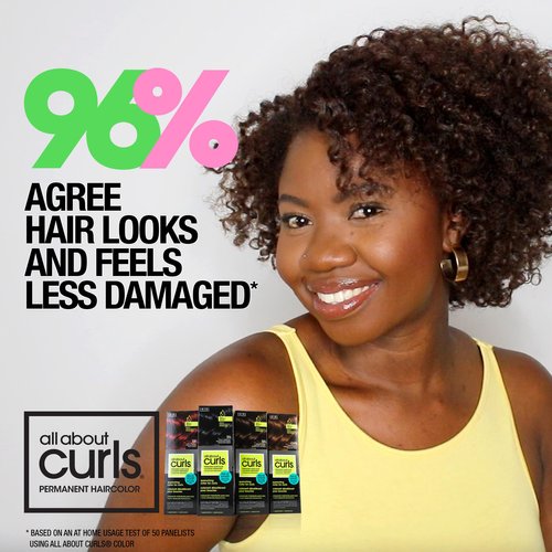 All About Curls 3B Wavy Navy Permanent Hair Color (Prep + Protect Serum & Hair Dye for Curly Hair) - 100% Grey Coverage, Nourished & Radiant Curls