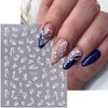6 Sheets Irregular Line Nail Stickers Black White Vines Nail Art Stickers 3D Self-Adhesive Vine Nail Decals Gold Silver Embossed Lines Nail Designs Decals for Women Girls DIY Manicure Supplies