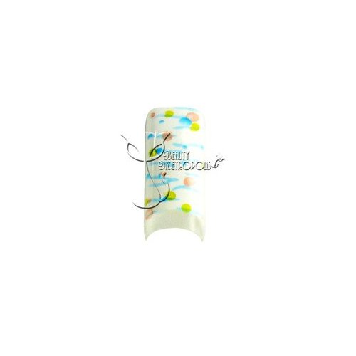 Bubbles Pre-designed Acrylic/UV Gel Artificial/False French Nail Tips (70 pcs.)