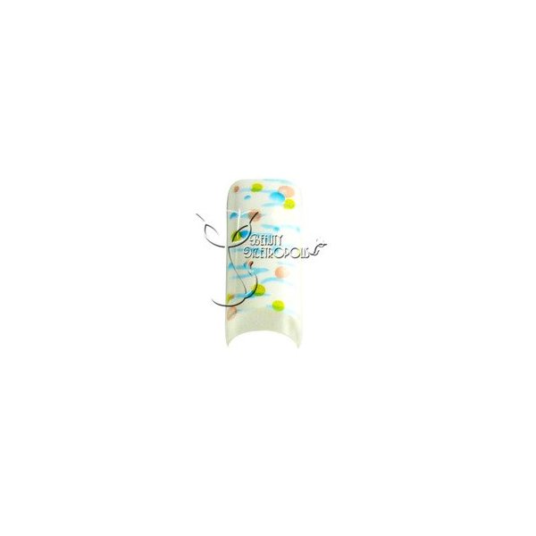 Bubbles Pre-designed Acrylic/UV Gel Artificial/False French Nail Tips (70 pcs.)