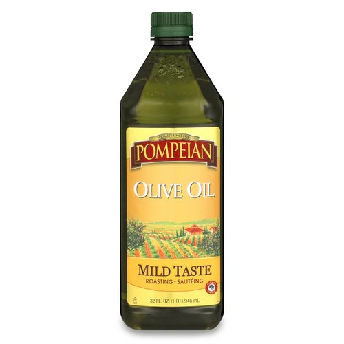 Pompeian Mild Taste Olive Oil, Perfect for Roasting & Sauteing, Naturally Gluten Free, Non-Allergenic, Non-GMO, 32 FL. OZ.