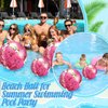 Lewtemi 12 Pcs 24 Inch 16 Inch Inflatable Glitter Beach Balls Clear Confetti Swimming Balls Jumbo Pool Balls for Outdoor(Pink)