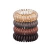 Kitsch Spiral Hair Ties for Women, Coil Hair Ties for Thick Hair, No Crease Hair Tie, Spiral Hair Ties No Damage, Hair Coils & Phone Cord Hair Ties for Thin Hair, Hair Ties Spiral, 4pcs (Brunette)